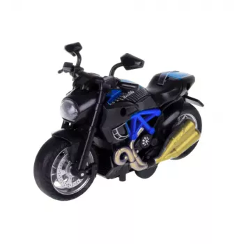 LEAN TOYS Motociklas Surinkimui Sukiojamas Metalas 1:14 DIY Mėlynas