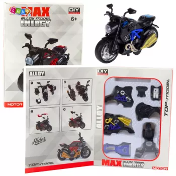 LEAN TOYS Motociklas Surinkimui Sukiojamas Metalas 1:14 DIY Mėlynas