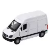 LEAN TOYS Metal Delivery Truck With Pull Back Motor, Lights, Sounds, White 1:32