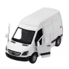 LEAN TOYS Metal Delivery Truck With Pull Back Motor, Lights, Sounds, White 1:32