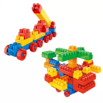 LEAN TOYS 3D spalvotų konstrukcinių kaladėlių rinkinys 100 vnt.
