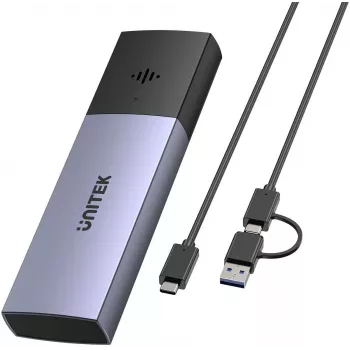 UNITEK SolidForce Smart Anti-Loss M.2 NVMe PCIe SSD Enclosure USB 3.2 Gen 2 Type-C 10Gbps Tool-Free