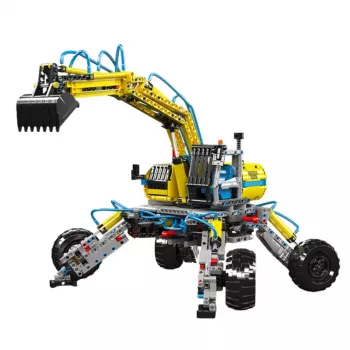 LEAN TOYS Construction Bricks Mobilus Visureigis Ekskavatorius 1392 dalių