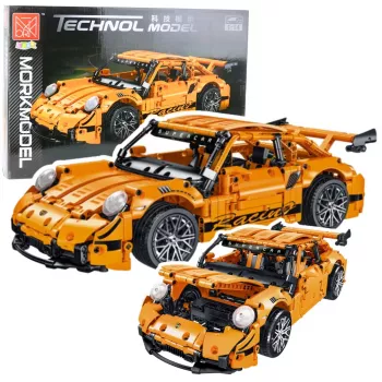 LEAN TOYS GT Racing Car Construction Bricks Orange 1:14 1268 pcs.