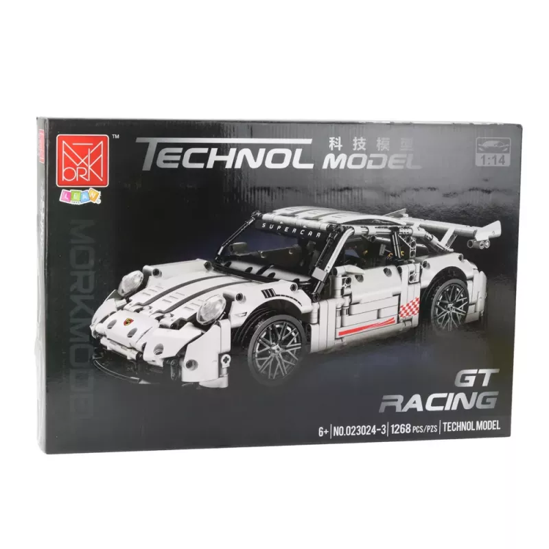 LEAN TOYS Konstruktorius GT lenktyninis automobilis Baltas 1:14 1268 dalių