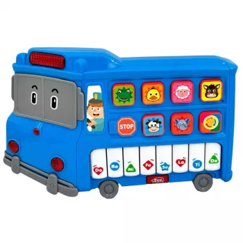 LEAN TOYS Electric Piano Educational For Toddlers Blue Bus