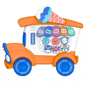 LEAN TOYS Electric Piano Educational For Toddlers Ice Cream Parlor Orange