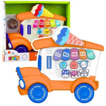 LEAN TOYS Electric Piano Educational For Toddlers Ice Cream Parlor Orange