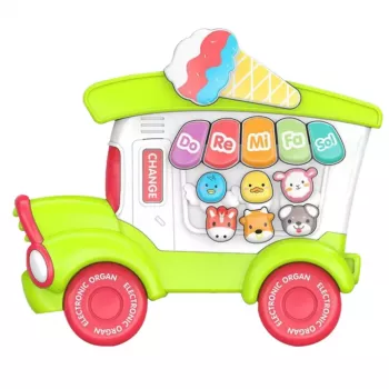 LEAN TOYS Mokomasis elektrinis pianinas vaikams „Ledų kavinė“ žalias