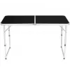 LEAN Sulankstomas Kempingo Staliukas Reguliuojamas Aliuminis Juodas 120x60cm
