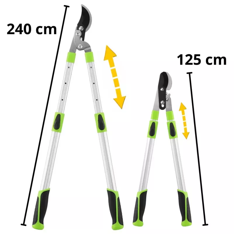 LEAN Teleskopinės sodo žirklės Genėjimo žirklės neslystančiomis rankenomis 68-92CM