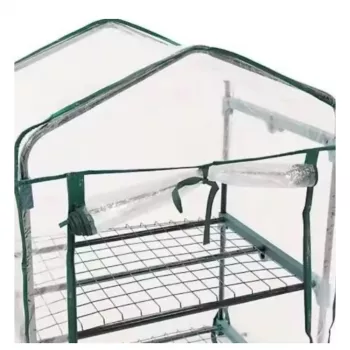 LEAN Mini Greenhouse Balcony Garden 4 Metal Shelves PVC Foil 69 x 49 x 157cm