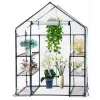 LEAN Mini Balcony Garden Greenhouse 4 Metal Shelves PVC Foil 195 x 143 x 73cm