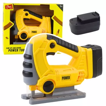 LEAN TOYS Belaidis vaikiškas pjūklas su šviesomis ir garsais Geltonas