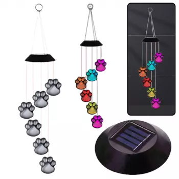 LEAN Solar Garden LED Lights Dog Paw Bells Colorful 70cm