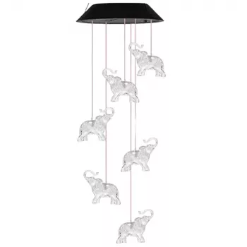 LEAN Solar Garden LED Bell Lamps Elephants Colorful 70cm