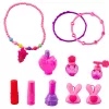 LEAN TOYS Grožio rinkinys Tualetinis staliukas lagamine 2 viename Aksesuarai Vienaragis Rožinis