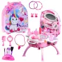 LEAN TOYS Grožio rinkinys Tualetinis staliukas lagamine 2 viename Aksesuarai Vienaragis Rožinis