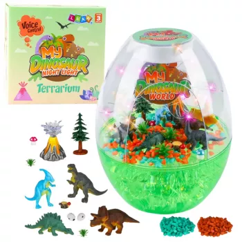 LEAN TOYS DIY Creative Dinosaur Terrarium Kit su balso valdymo naktine lempute
