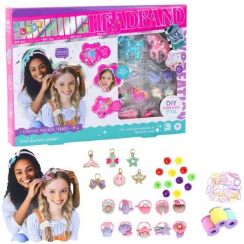 LEAN TOYS Kūrybinis rinkinys „Pasigamink vienaragio galvos juosteles su blizgučiais“