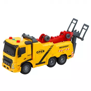 LEAN TOYS Car Tow Truck Roadside Assistance Hook Platform Lights Sounds 1:16