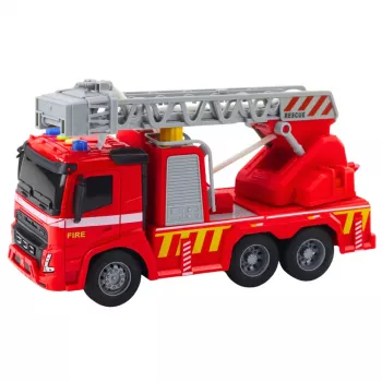 LEAN TOYS Fire Truck Fire Department Ladder Lights Sounds Water Spray 1:16