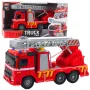 LEAN TOYS Fire Truck Fire Department Ladder Lights Sounds Water Spray 1:16