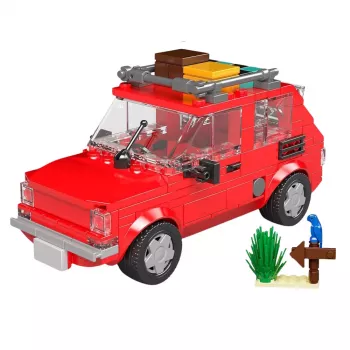 LEAN TOYS Statybinis plytelių rinkinys Automobilis Fiat 126 Maluch Su Priekaba 393 vnt.