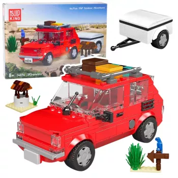 LEAN TOYS Statybinis plytelių rinkinys Automobilis Fiat 126 Maluch Su Priekaba 393 vnt.
