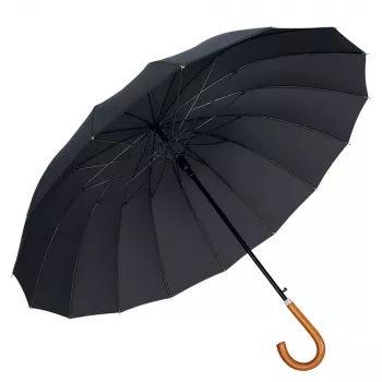 LEAN Didelis automatinis skėtis su rankų apsauga 24 briaunų juodas 115 cm