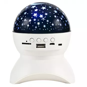 LEAN Night Light Star Projector 3-in-1 Bluetooth LED Speaker White
