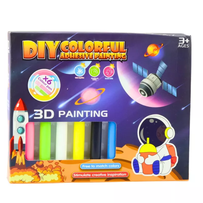 LEAN TOYS 3D erdvės spalvinimo rinkinys „Pasidaryk pats“ – 12 pakabukų, 6 dažai, akriliniai, gipsiniai, nuo 6 metų
