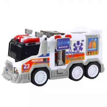 LEAN TOYS Ambulance City Ambulance Medical Vehicle with Drive, Lights & Sounds