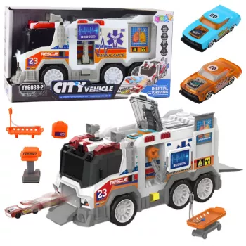 LEAN TOYS Ambulance City Ambulance Medical Vehicle with Drive, Lights & Sounds