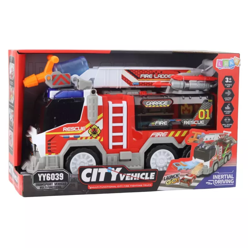 LEAN TOYS Gaisrinis automobilis Fire Department Drive Moving Elements Lights Sounds