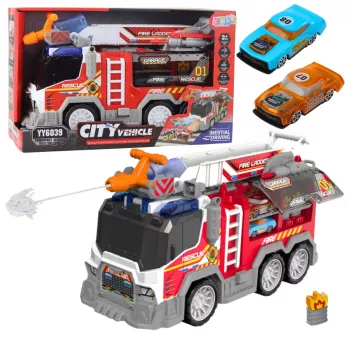 LEAN TOYS Gaisrinis automobilis Fire Department Drive Moving Elements Lights Sounds
