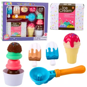 LEAN TOYS Saldumynų rinkinys Ledai Vaikams Ledų Šaukštas Dėžutė 14 vnt.