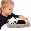 LEAN TOYS Mieganti Panda ant Pagalvėlės Figūrėlė su Kailiu ir Skaidriu Maišeliu