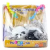 LEAN TOYS Mieganti Panda ant Pagalvėlės Figūrėlė su Kailiu ir Skaidriu Maišeliu