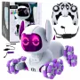 LEAN TOYS TOOBY Robot Dog Remote Controlled RC 360° Lights Sounds White and Purple