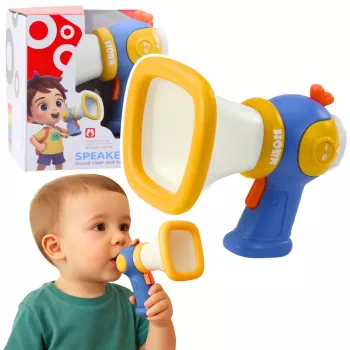 LEAN TOYS Megaphone for Kids Voice Changer Light Effects Blue