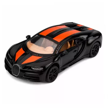 LEAN TOYS Metalinis sportinis automobilis su šviesomis ir garsu, užtraukiamas, juodas, 1:32
