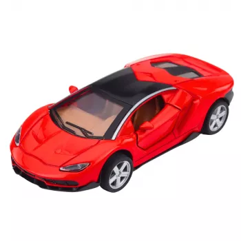 LEAN TOYS Sportinis automobilis Metalas Atidaromos durys Šviesos Garsai Raudonas 1:32
