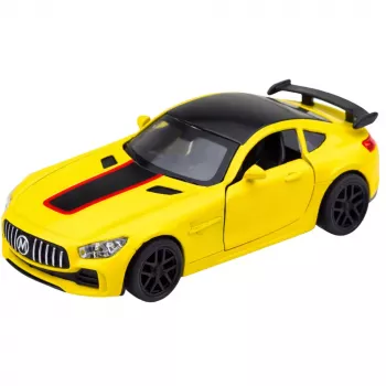 LEAN TOYS Sportinis automobilis Metalas Atidaromos durys Šviesos Garsai Geltona 1:32