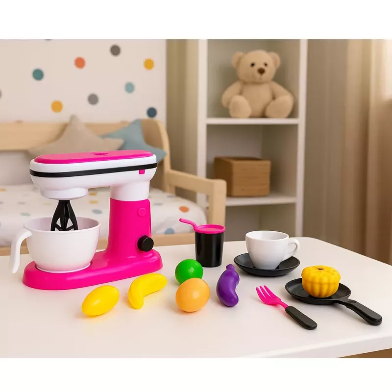 LEAN TOYS Food Processor Blender Toy For Kids Accessories Fruits