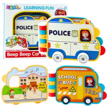 LEAN TOYS Interaktyvi mokomoji knygelė Transporto priemonės Šviesos Garsai Judantys elementai