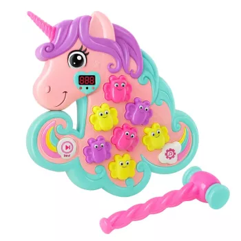 LEAN TOYS Whac A Mole Arcade Game Unicorn Colorful Lights Sounds