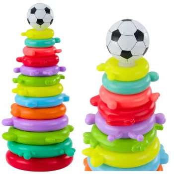 LEAN TOYS Educational Pyramid Puzzle Ball Stickers 13 Levels Colorful