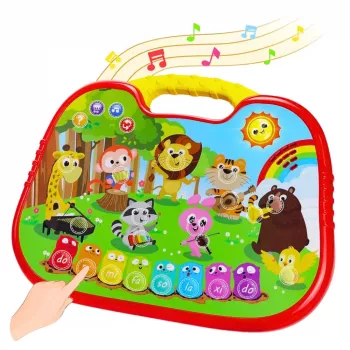 LEAN TOYS Interaktyvi Mokomoji Lenta Gyvūnų Pasaulis Instrumentai Pianinas