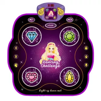 LEAN TOYS Interaktyvus Muzikinis Šokių Kilimėlis Vaikams su Bluetooth 9 Žaidimų Lygiais